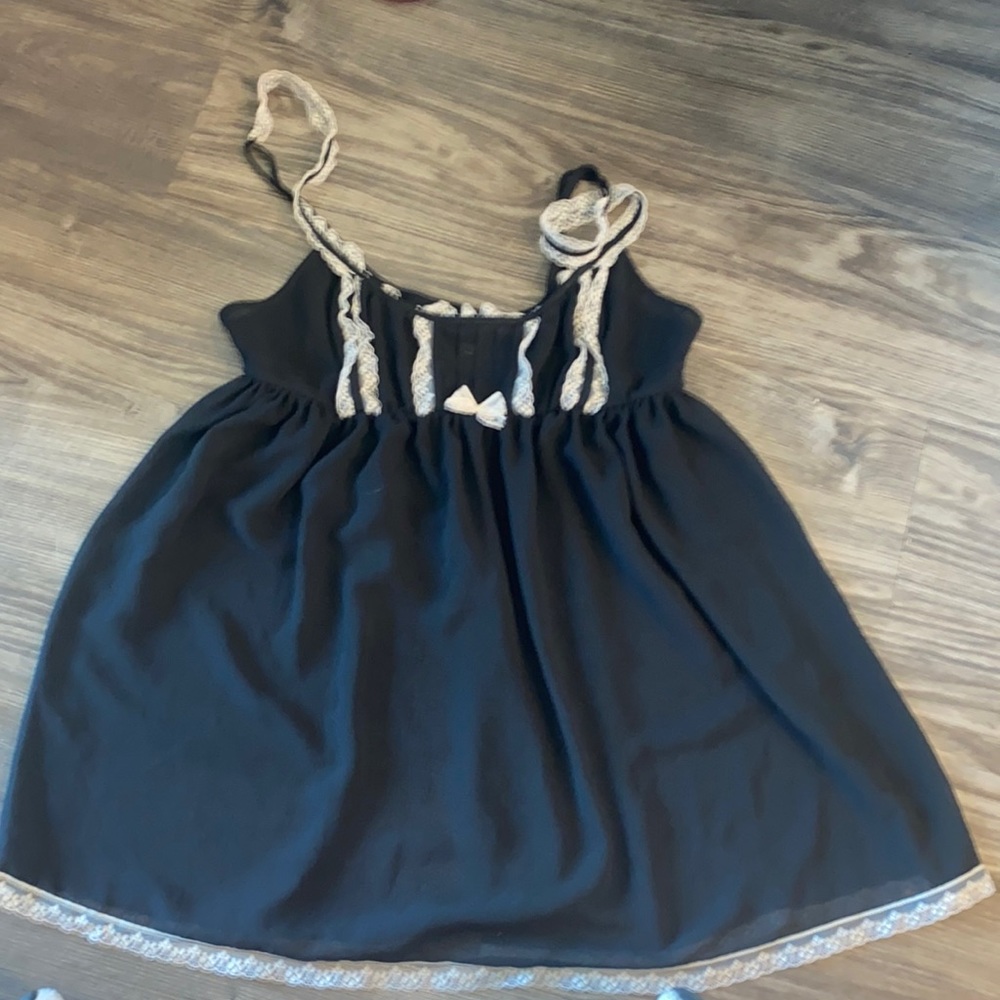 Victoria’s Secret Black Milkmaid Babydoll Chemise Intimate Slip